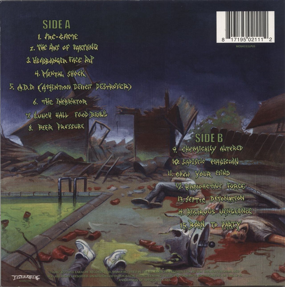 Municipal Waste The Art of Partying - Blue Vinyl UK vinyl LP album (LP record) 817195021112