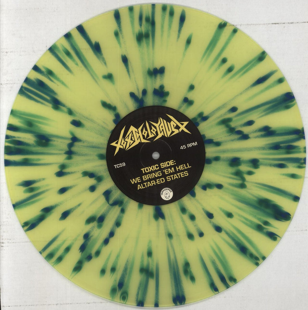 Municipal Waste Toxic Waste - Yellow with Blue Splatter Vinyl US 12" vinyl single (12 inch record / Maxi-single) MNW12TO861287