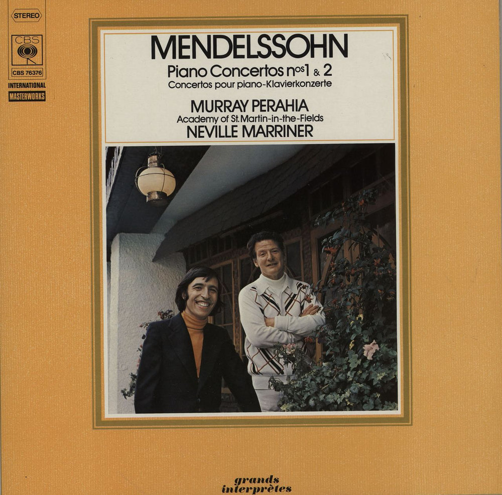 Murray Perahia Mendelssohn: Piano Concertos Nos 1 & 2 German vinyl LP album (LP record) CBS76376