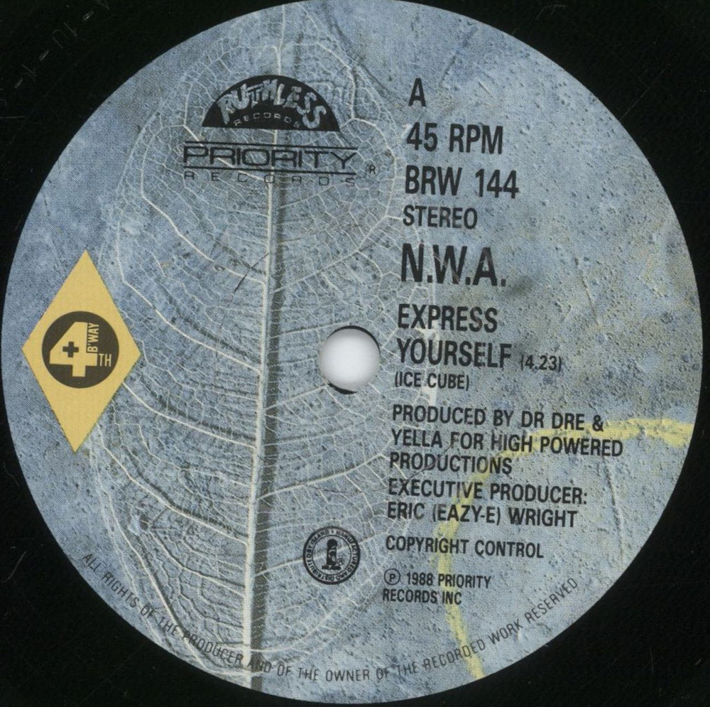 N.W.A. Express Yourself UK 7" vinyl single (7 inch record / 45) NWA07EX618154