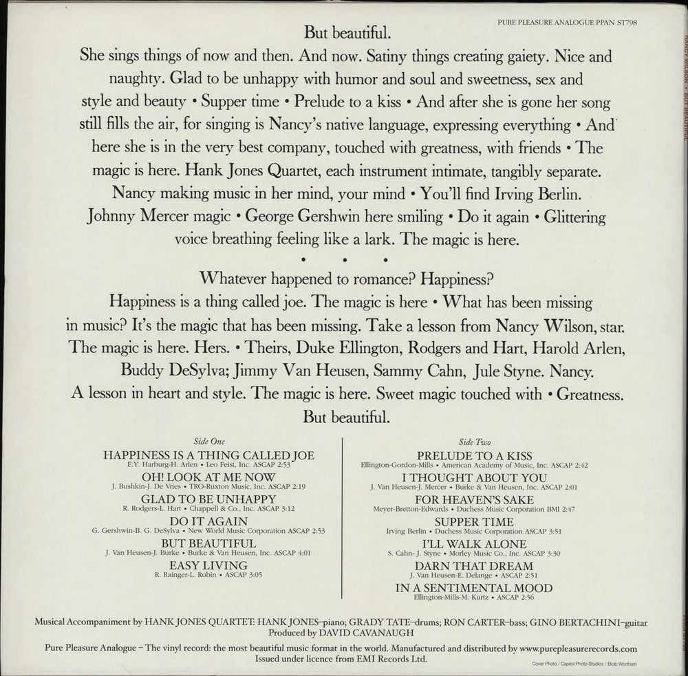 Nancy Wilson (Jazz) But Beautiful - 180gm Vinyl US vinyl LP album (LP record)