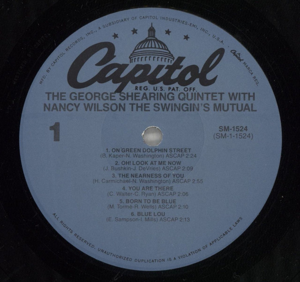 Nancy Wilson (Jazz) The Swingin's Mutual US vinyl LP album (LP record) NWLLPTH878851