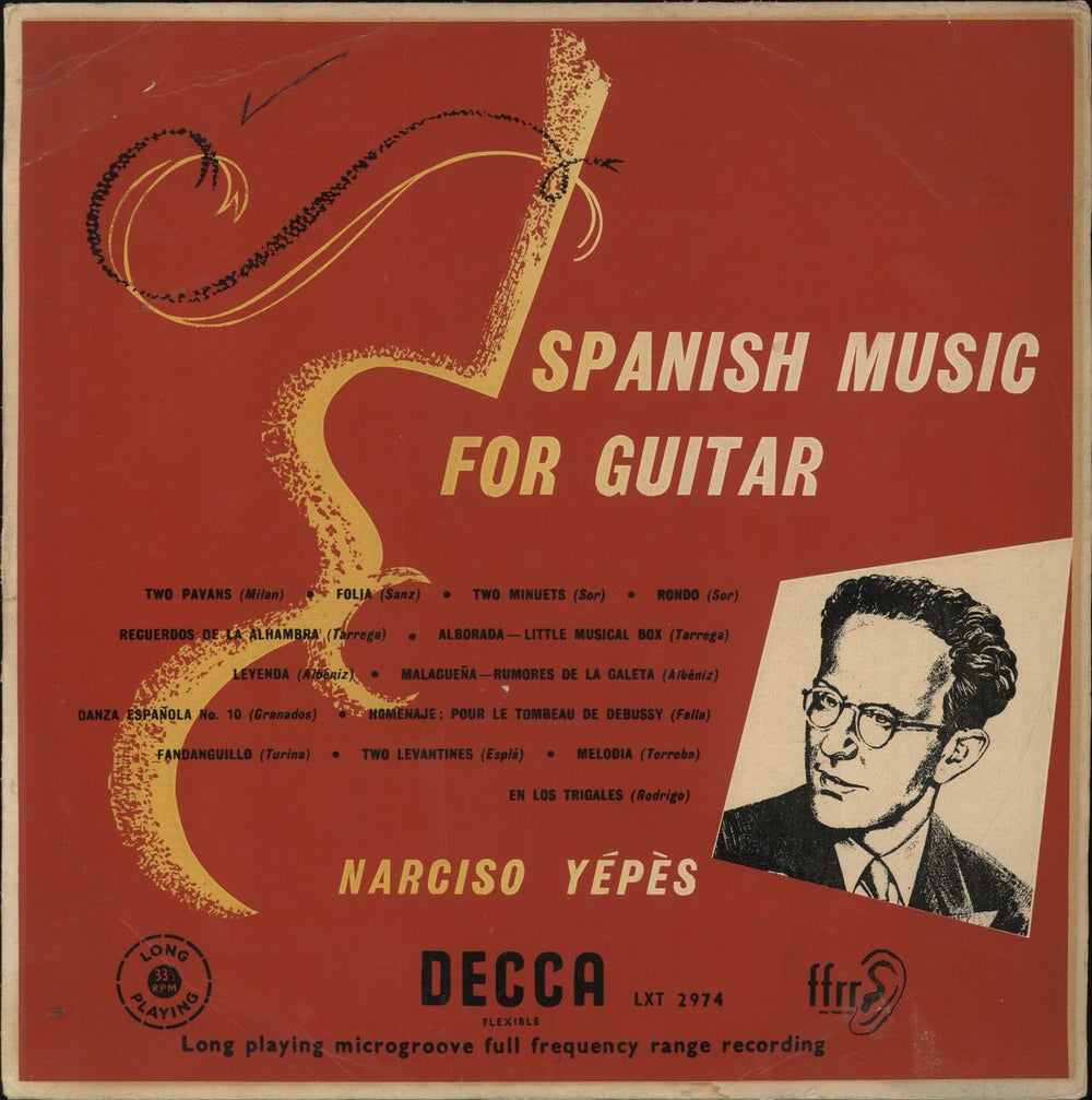 Narciso Yepes Musica Española Para Guitarra South African vinyl LP album (LP record) LXT2974