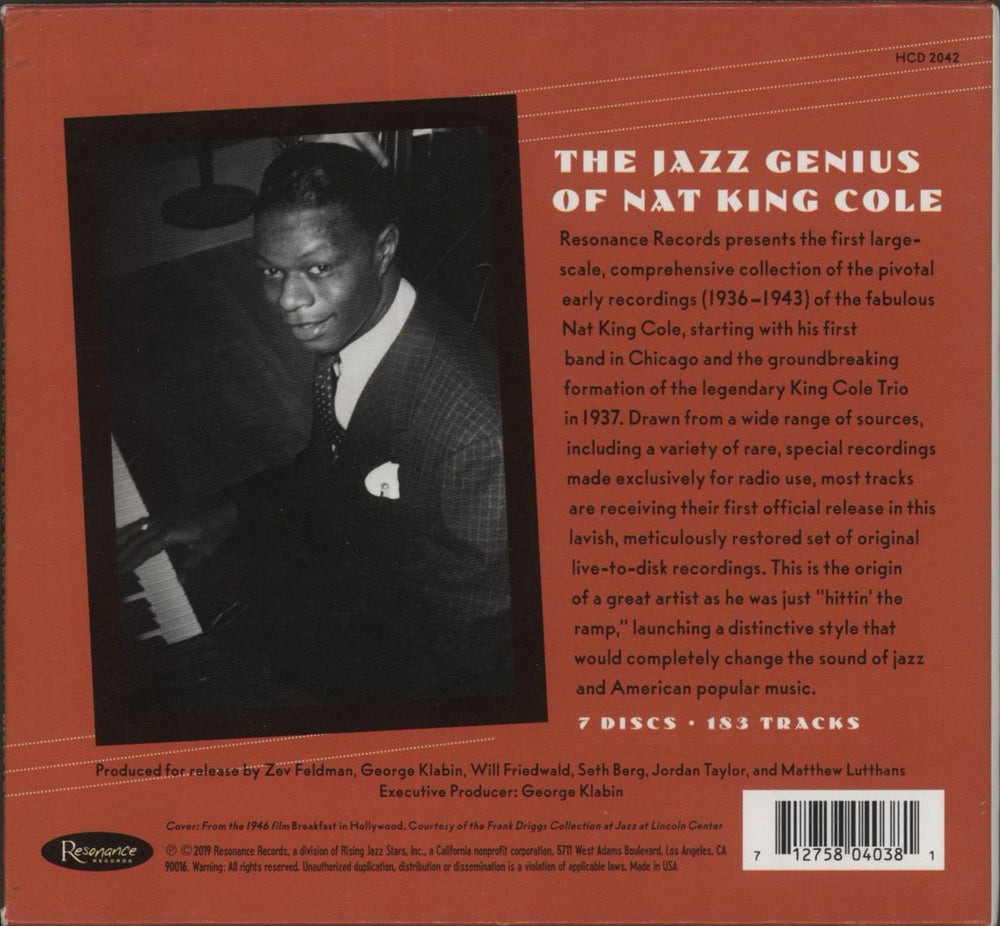 Nat King Cole Hittin' The Ramp: The Early Years (1936 – 1943) US CD Album Box Set 712758040381