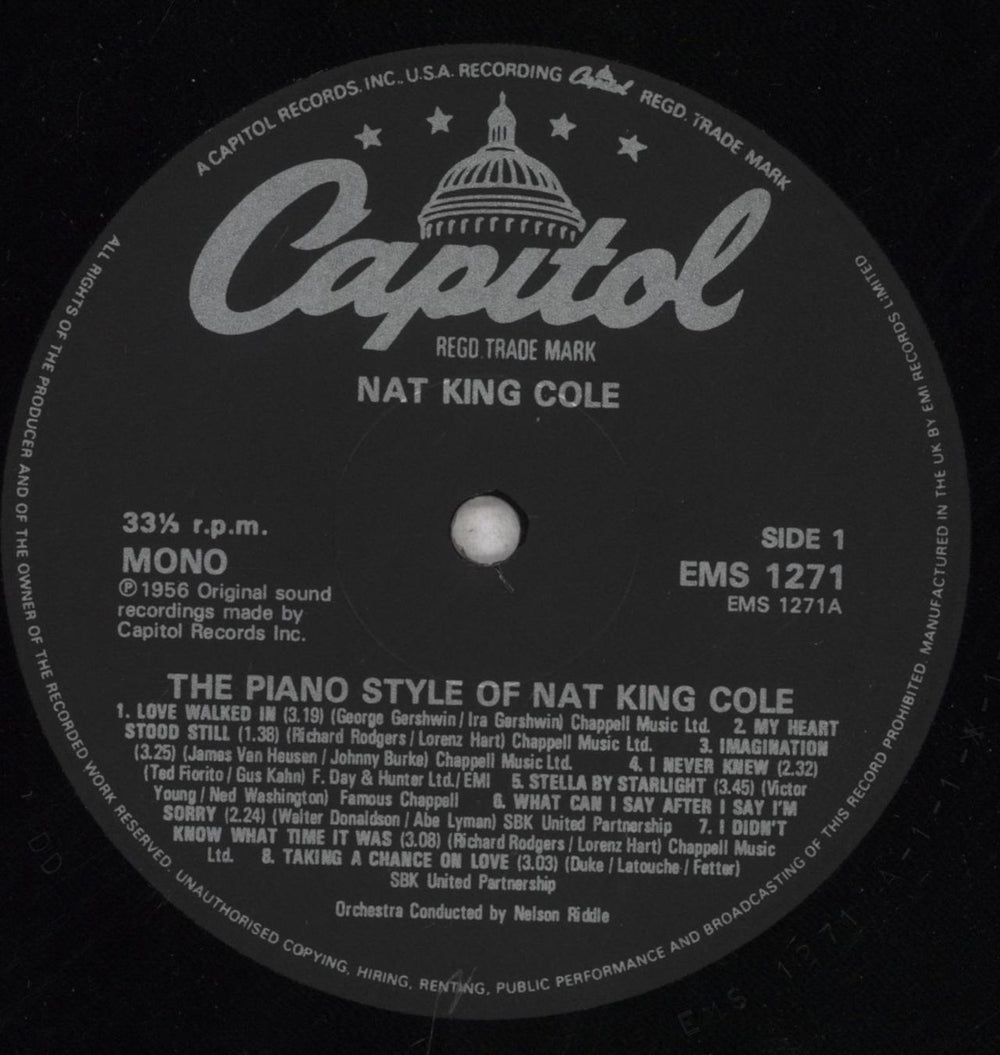 Nat King Cole The Piano Style Of Nat King Cole UK vinyl LP album (LP record) NKCLPTH845538