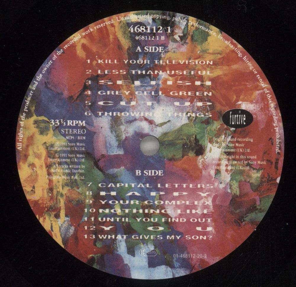 Ned's Atomic Dustbin God Fodder - EX UK vinyl LP album (LP record) NADLPGO809973