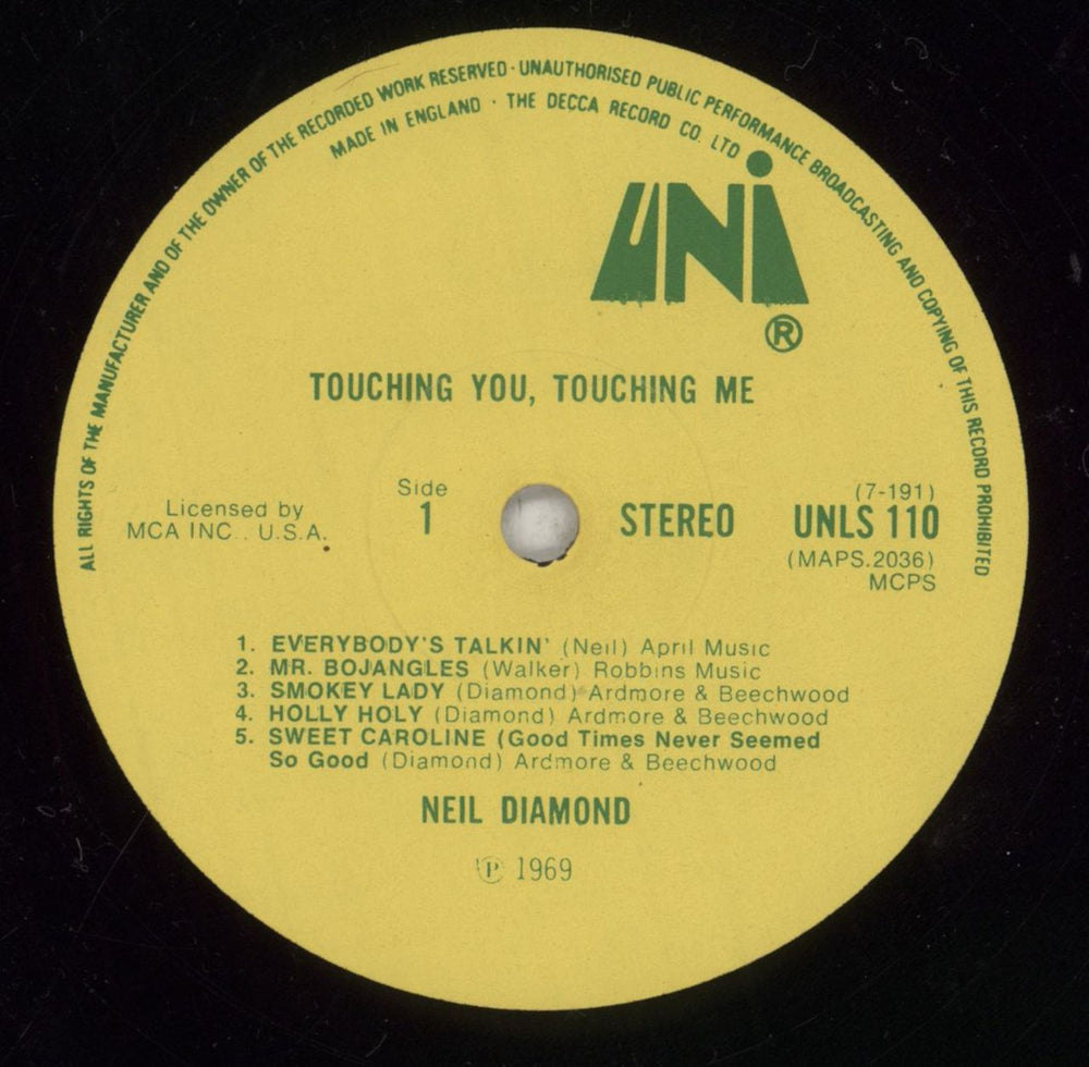 Neil Diamond Touching You Touching Me - EX UK vinyl LP album (LP record) NDILPTO653381