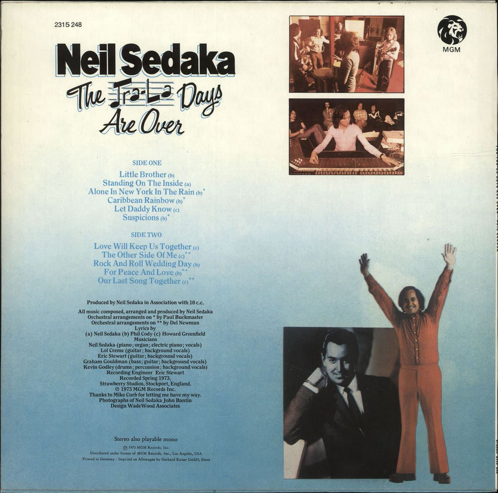 Neil Sedaka The Tra-La Days Are Over UK vinyl LP album (LP record)
