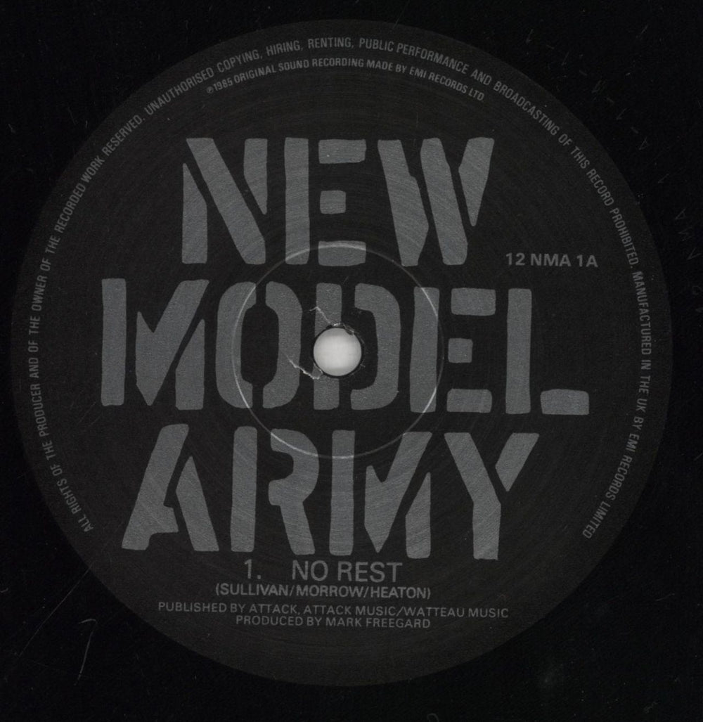 New Model Army No Rest UK 12" vinyl single (12 inch record / Maxi-single) NMA12NO42802