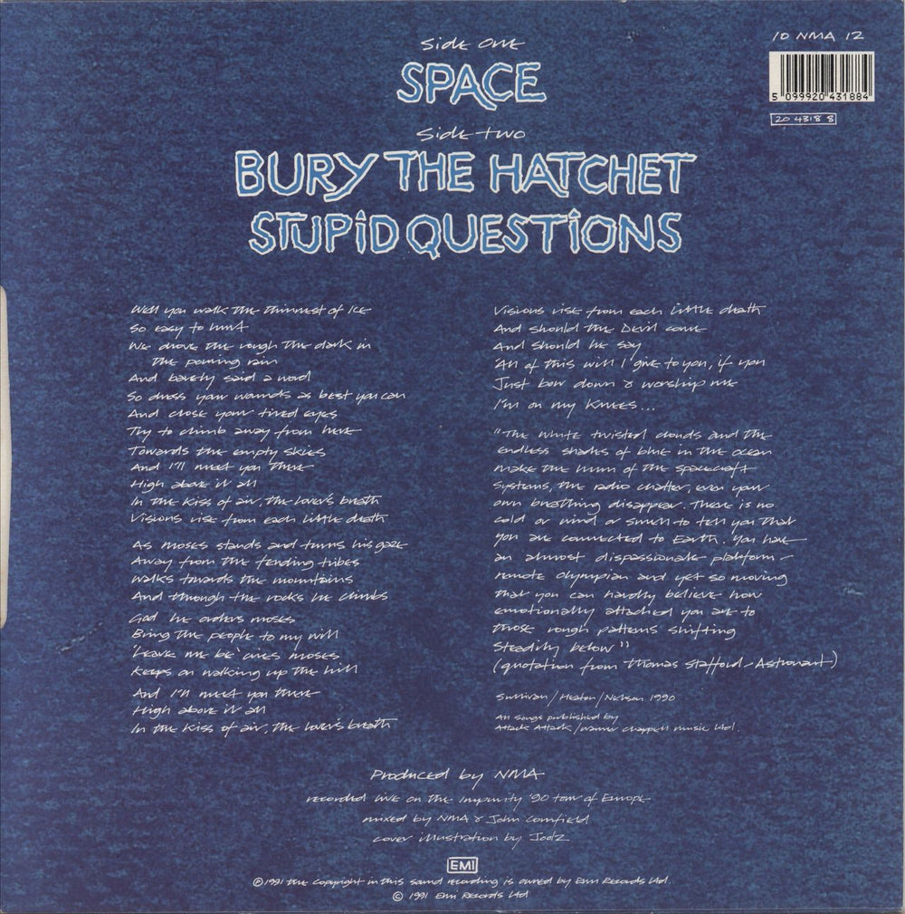 New Model Army Space UK 10" vinyl single (10 inch record) 5099920431884