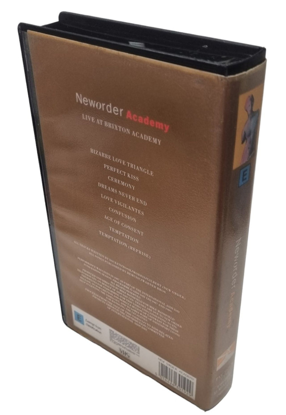 New Order Academy - Statue sleeve UK video (VHS or PAL or NTSC) NEWVIAC121594