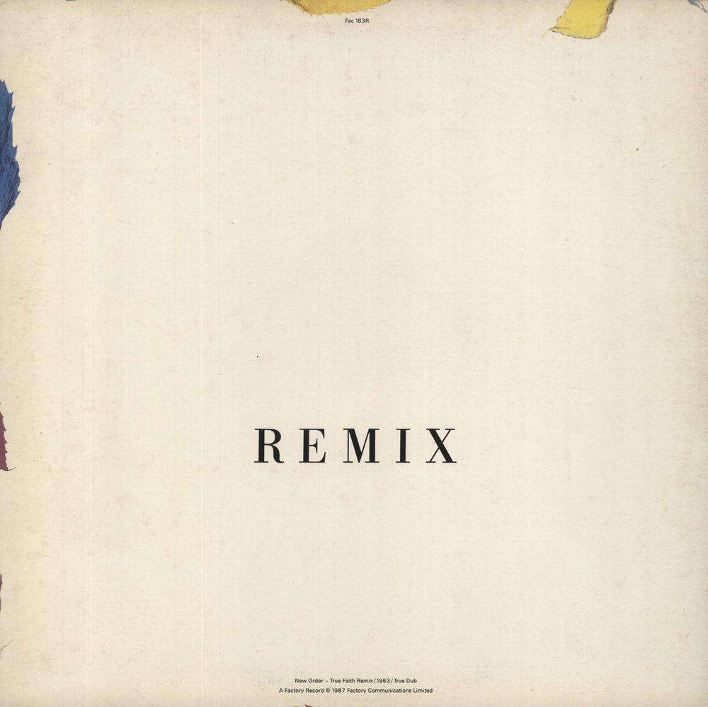 New Order True Faith Remix UK 12" vinyl single (12 inch record / Maxi-single)