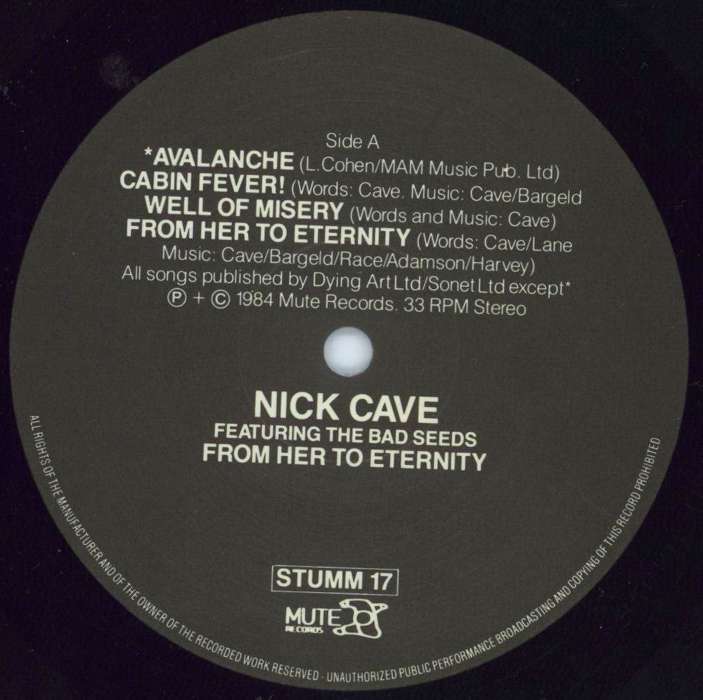 Nick Cave From Her To Eternity-VG sleeve UK vinyl LP album (LP record) NCVLPFR793728