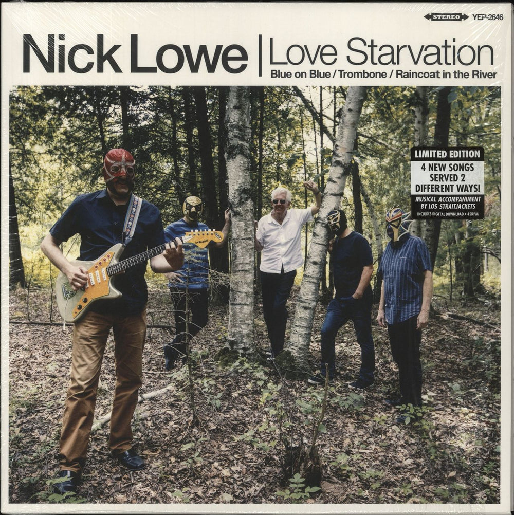 Nick Lowe Love Starvation - Stickered Shrink US vinyl LP album (LP record) YEP-2646