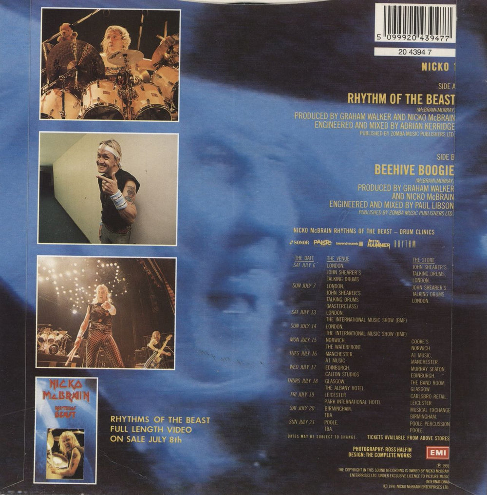 Nicko McBrain Rhythm Of The Beast UK 7" vinyl single (7 inch record / 45) 5099920439477