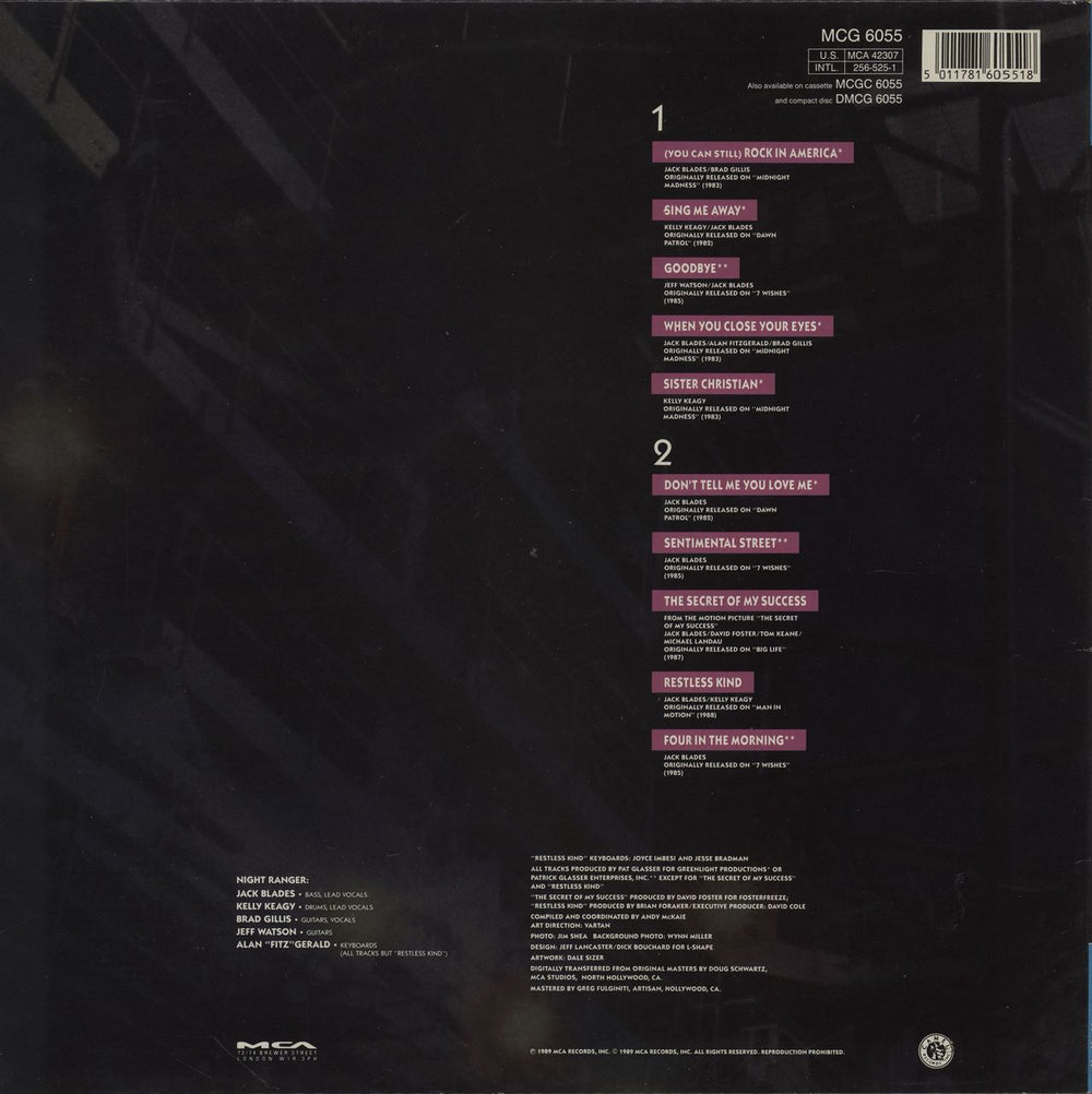 Night Ranger Greatest Hits UK vinyl LP album (LP record) 5011781605518