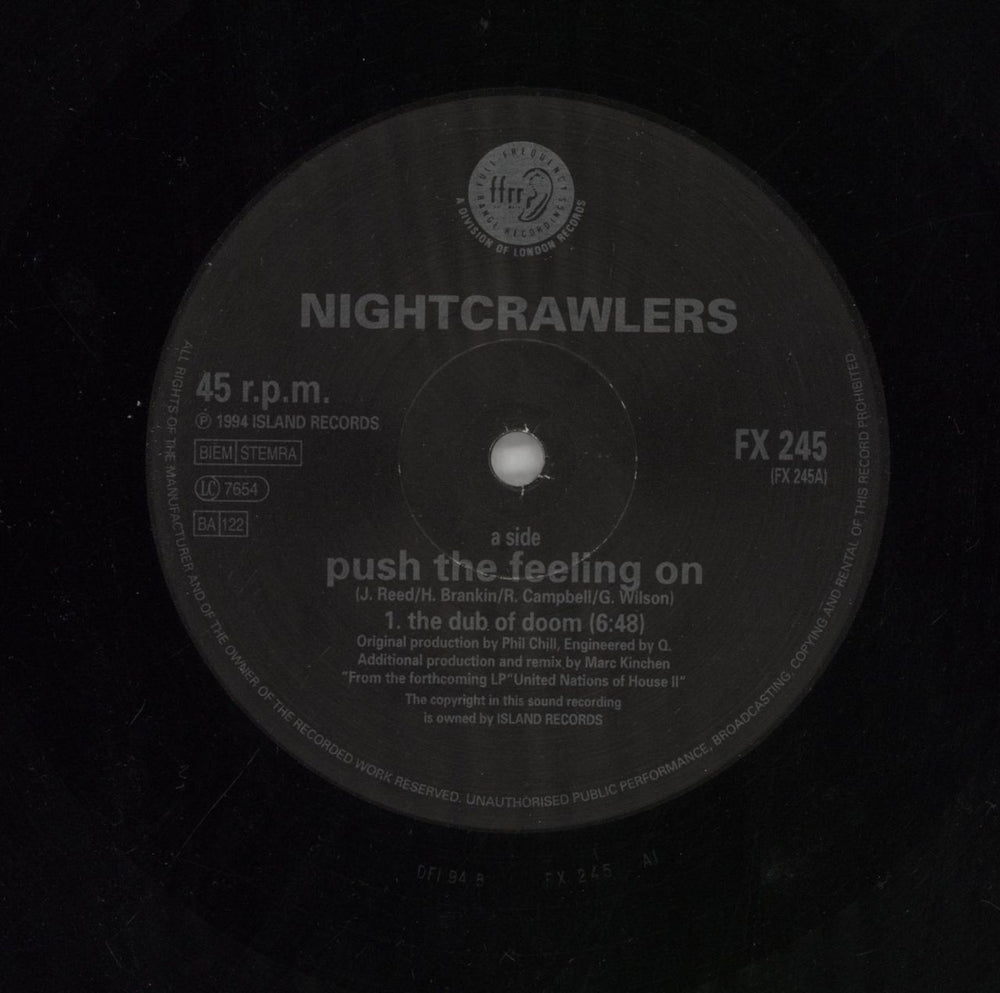 Nightcrawlers Push The Feeling On - MK Mixes UK 12" vinyl single (12 inch record / Maxi-single) NCW12PU859228