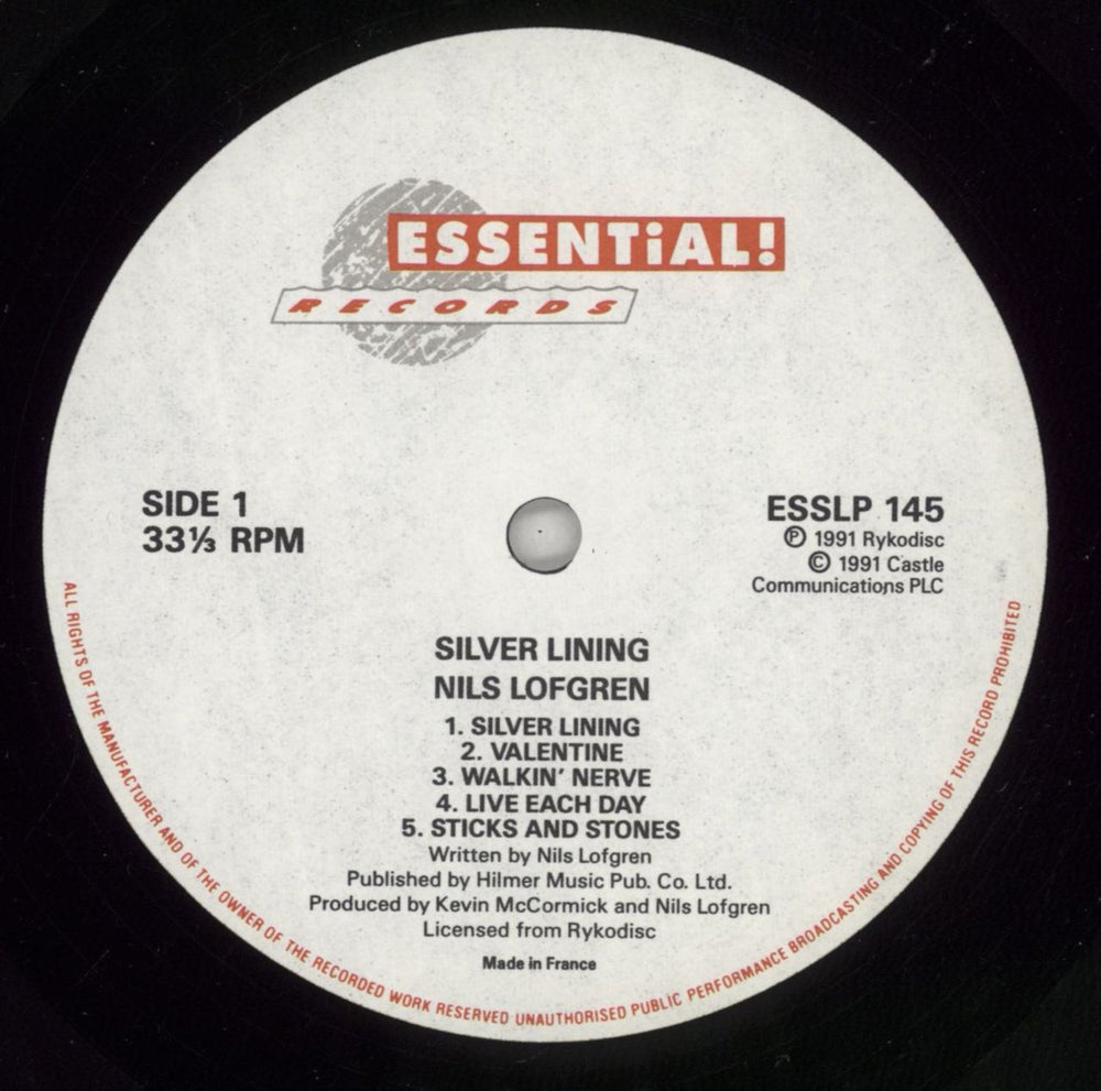 Nils Lofgren Silver Lining French vinyl LP album (LP record) NLSLPSI812141