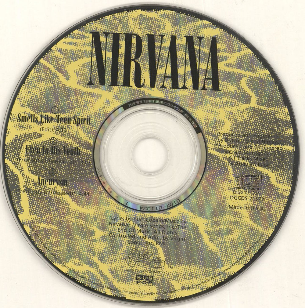 Nirvana (US) Smells Like Teen Spirit US CD single (CD5 / 5") NIRC5SM05477