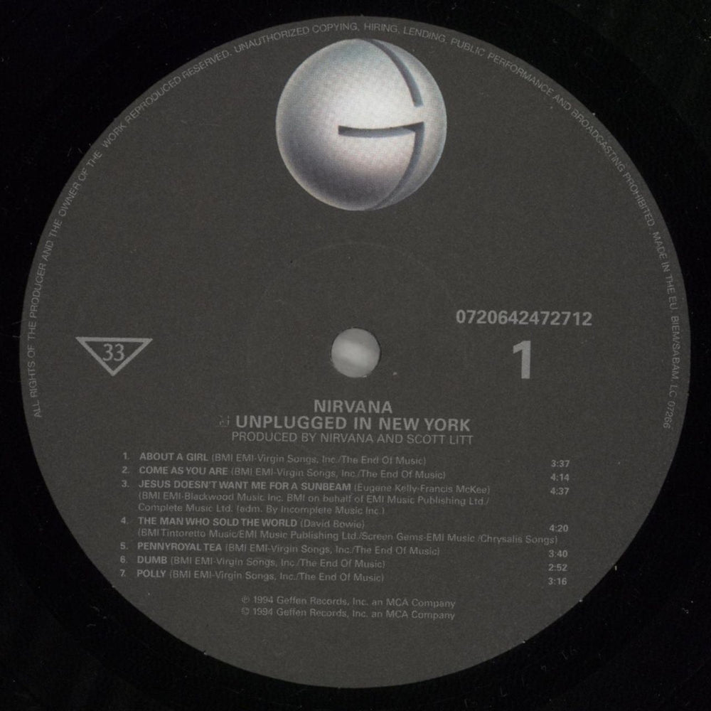 Nirvana (US) Unplugged In New York - 180gm UK vinyl LP album (LP record) NIRLPUN697514