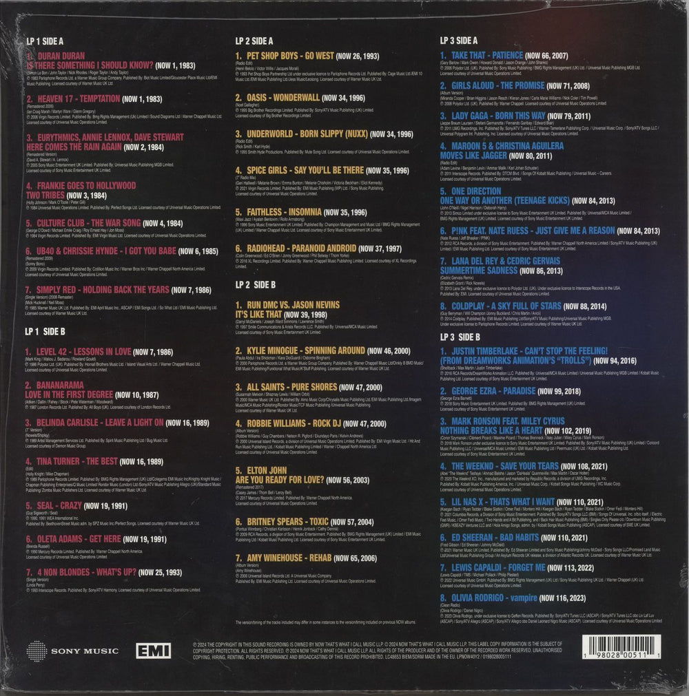 Now That's What I Call Music NOW That’s What I Call 40 Years - Part Two - Sealed UK 3-LP vinyl record set (Triple LP Album) 198028005111