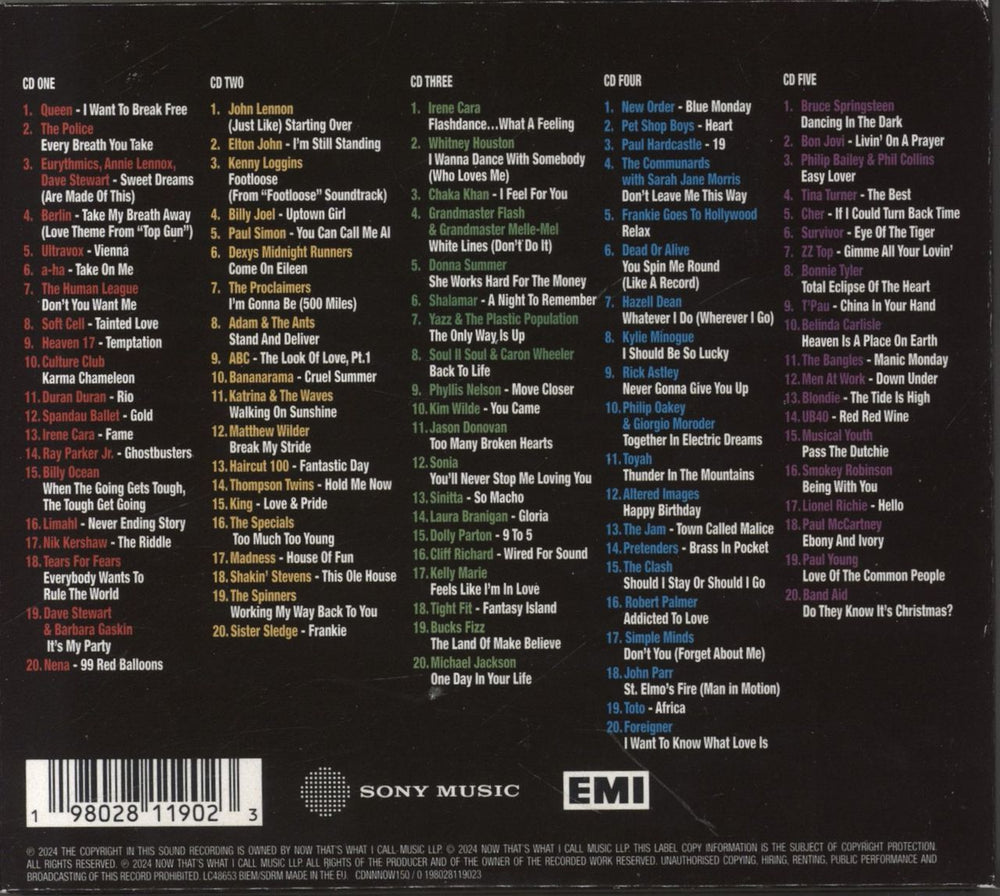 Now That's What I Call Music NOW That's What I Call 80s UK 5-CD album set 198028119023