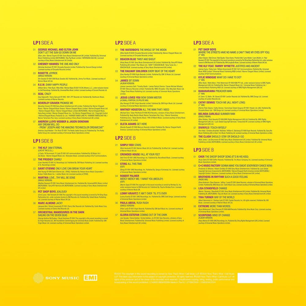 Now That's What I Call Music Now Yearbook 1991 - Yellow Vinyl - Sealed UK 3-LP vinyl record set (Triple LP Album) 198029407914