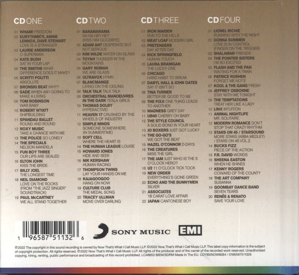 Now That's What I Call Music Now Yearbook '80-'84 (The Final Chapter) UK 4-CD album set 196587511326