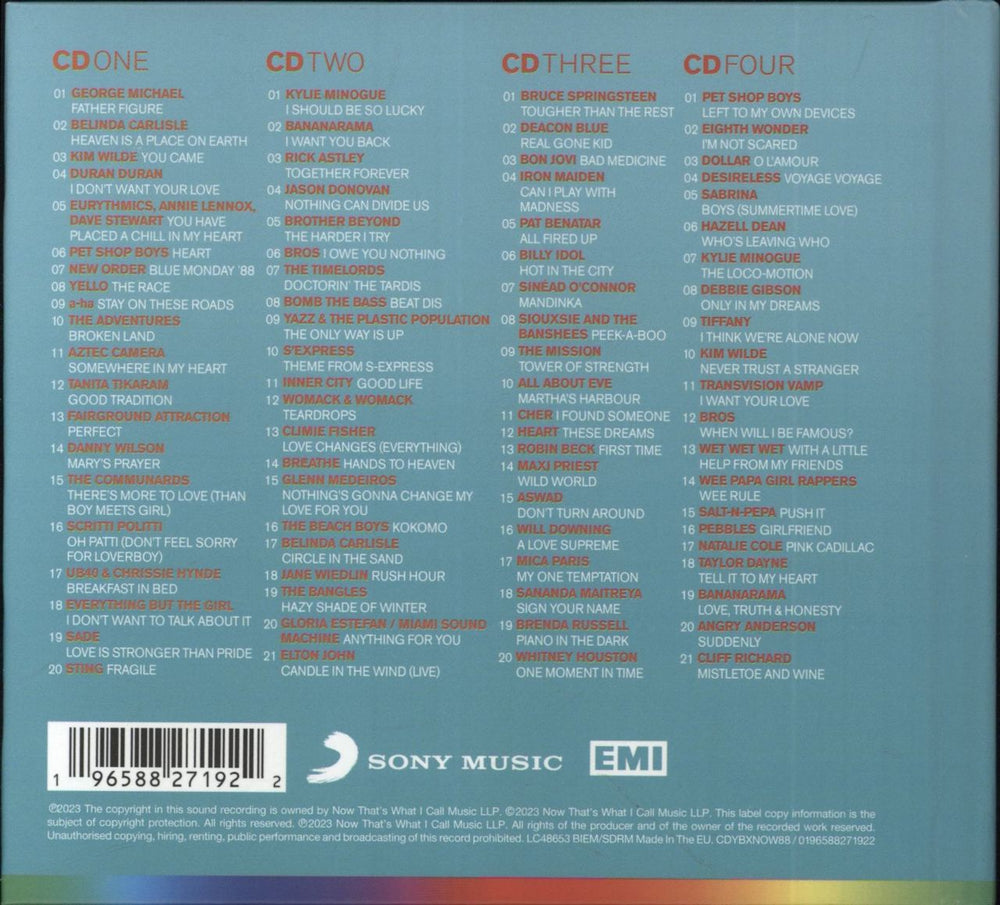 Now That's What I Call Music NOW Yearbook '88 - Deluxe Hardcover Edition UK 4-CD album set 196588271922