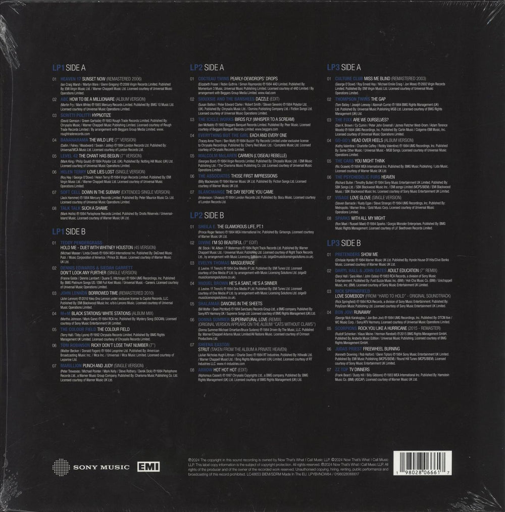 Now That's What I Call Music Now Yearbook Vault '84 - Blue Vinyl UK 3-LP vinyl record set (Triple LP Album) 198028066617