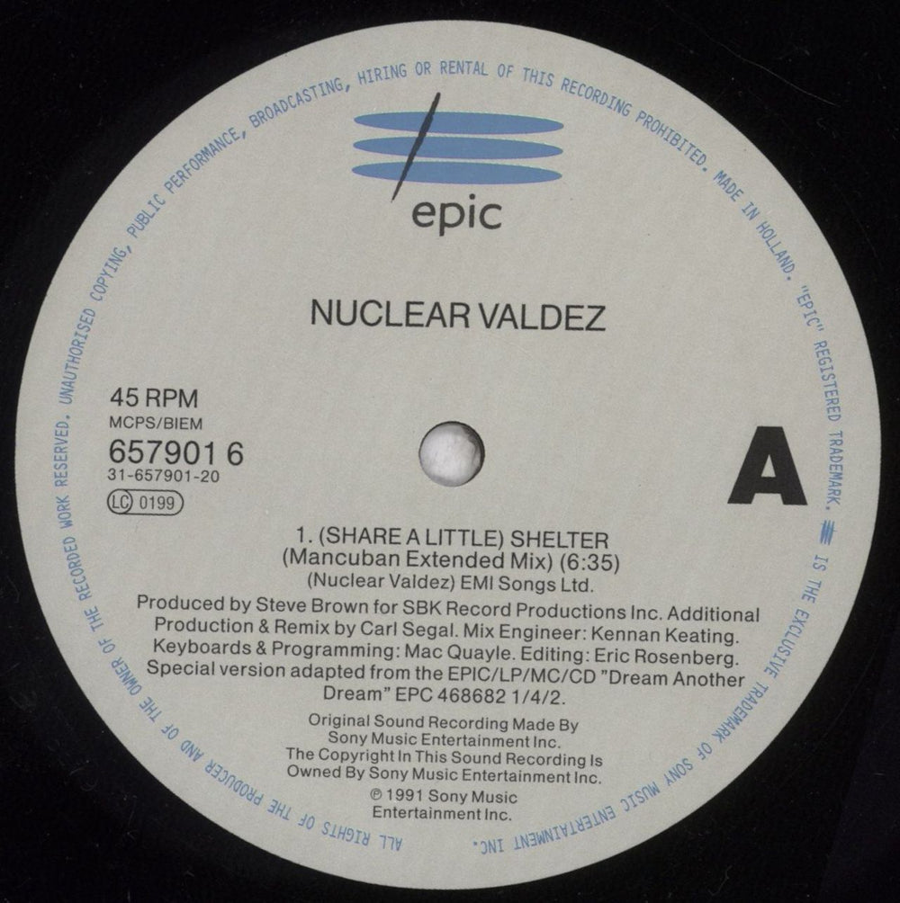 Nuclear Valdez [Share A Little] Shelter UK 12" vinyl single (12 inch record / Maxi-single) NUZ12SH845001