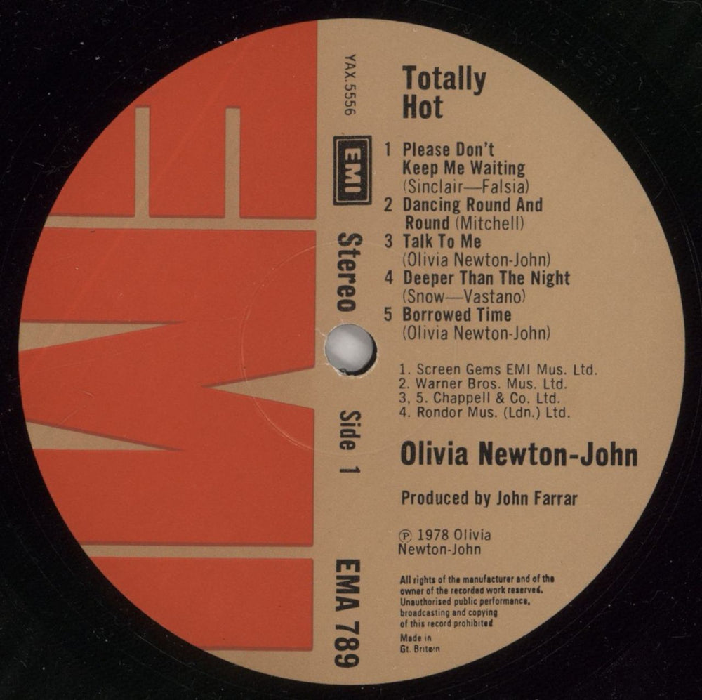Olivia Newton John Totally Hot UK vinyl LP album (LP record) ONJLPTO34154