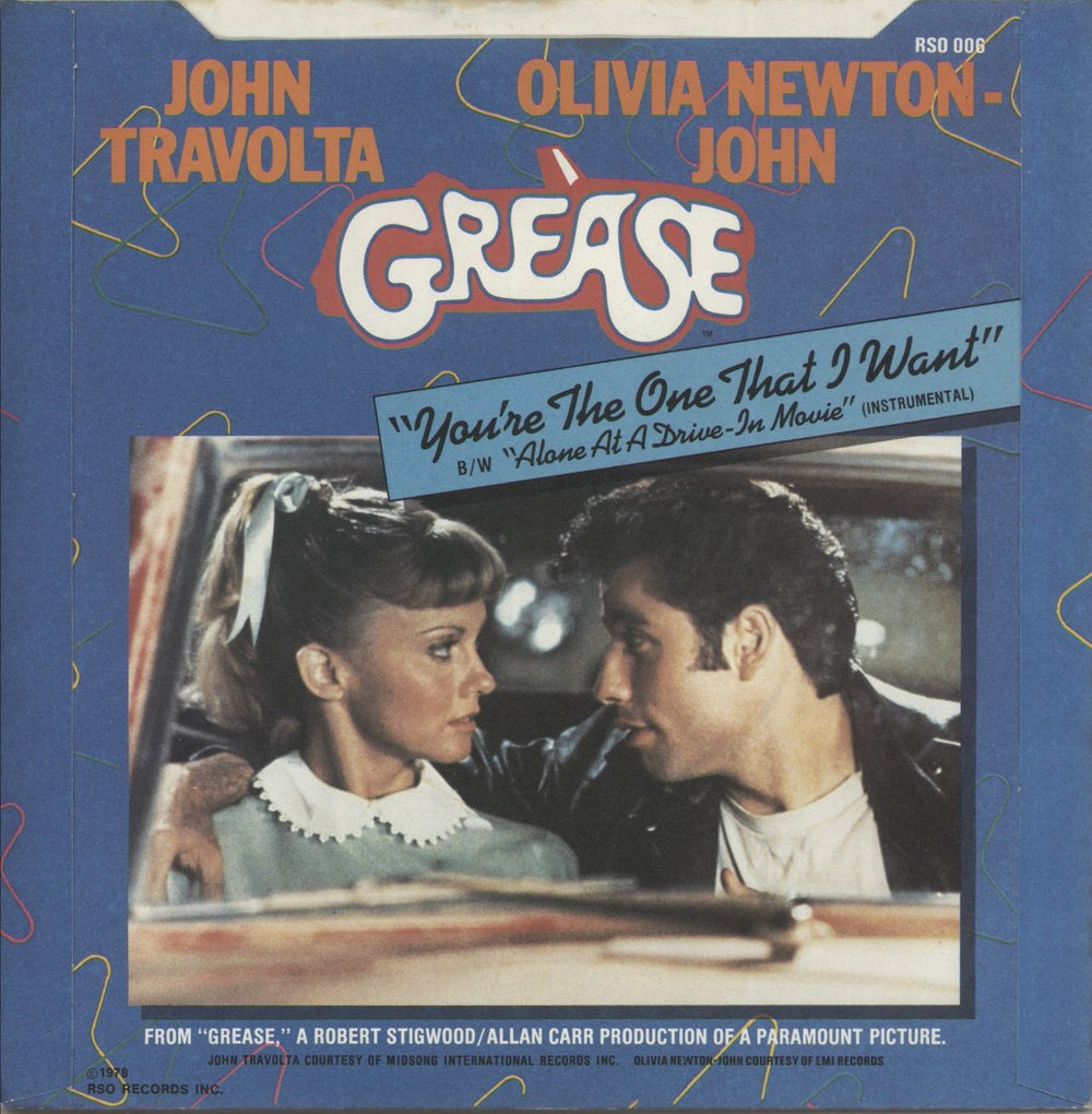Olivia Newton John You're The One That I Want - inj - p/s UK 7" vinyl single (7 inch record / 45)