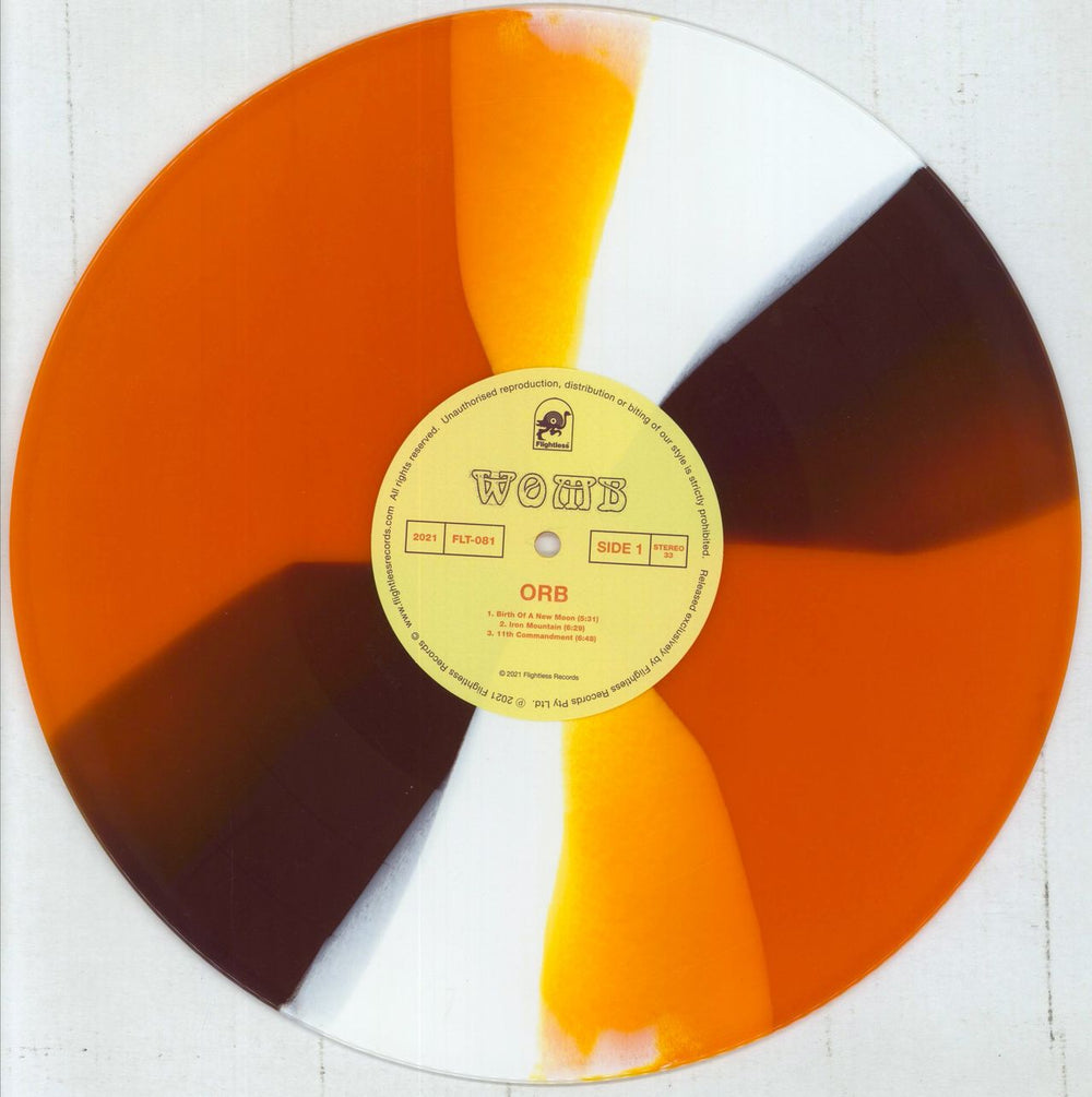 ORB Womb - Orange, Brown & White Twister Wax Vinyl Australian vinyl LP album (LP record) 83LLPWO860468