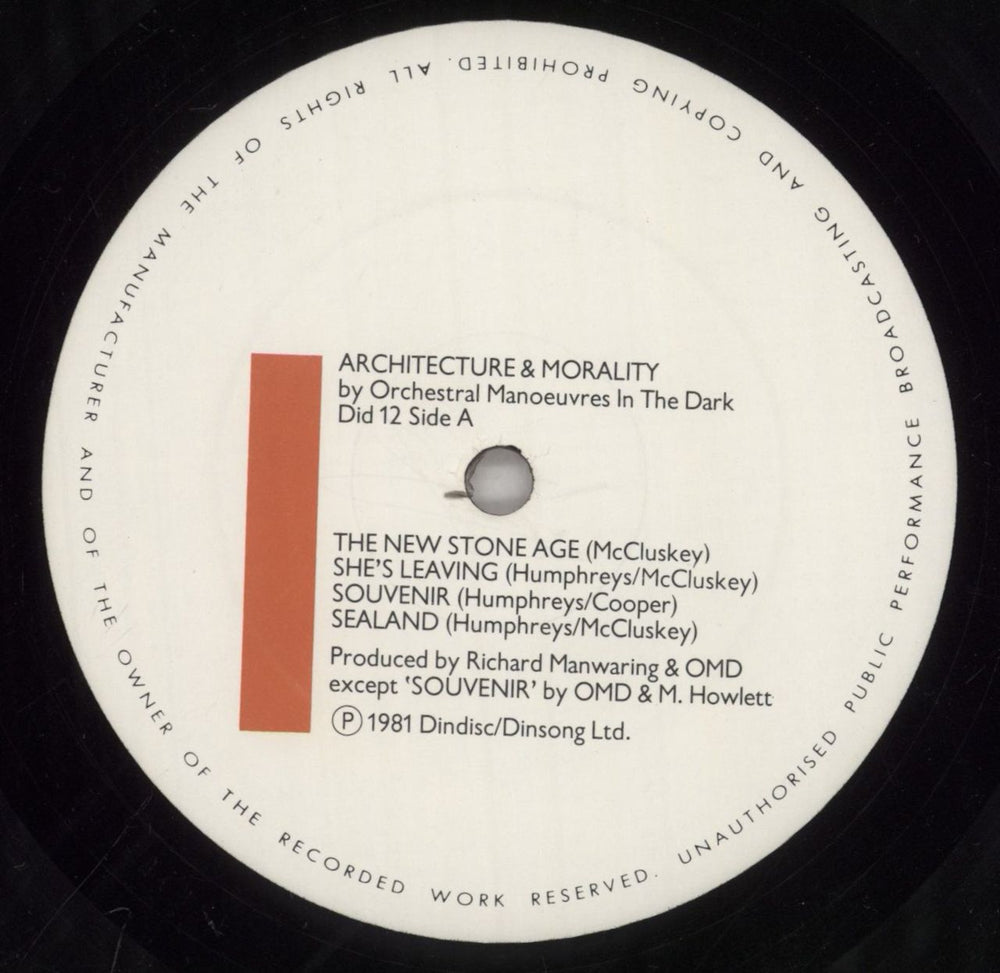 Orchestral Manoeuvres In The Dark Architecture & Morality - Grey Sleeve - VG UK vinyl LP album (LP record) OMDLPAR860892