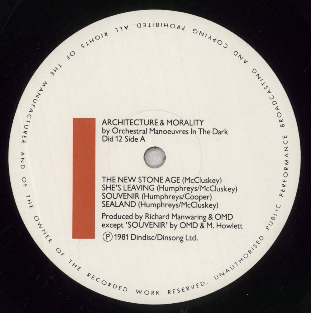 Orchestral Manoeuvres In The Dark Architecture & Morality UK vinyl LP album (LP record) OMDLPAR607558