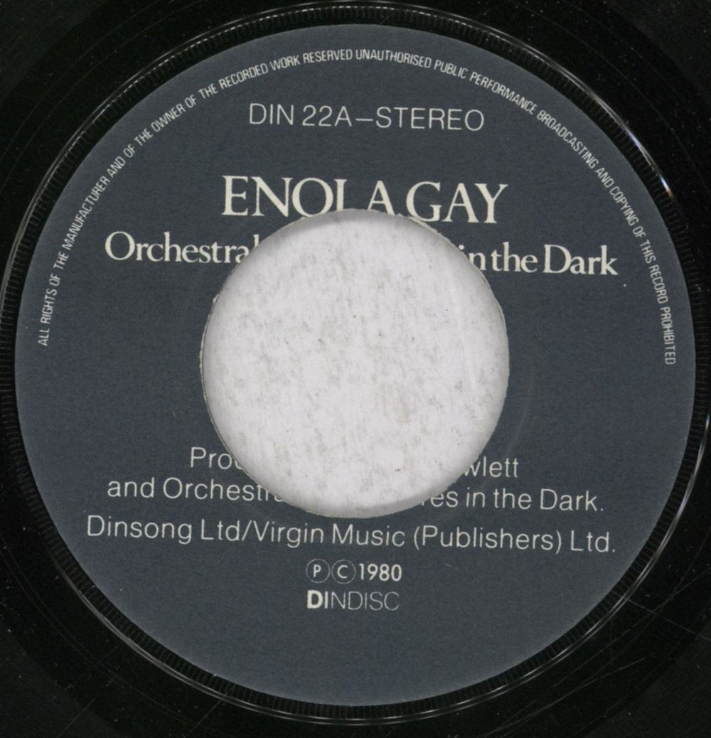 Orchestral Manoeuvres In The Dark Enola Gay UK 7" vinyl single (7 inch record / 45) OMD07EN842351