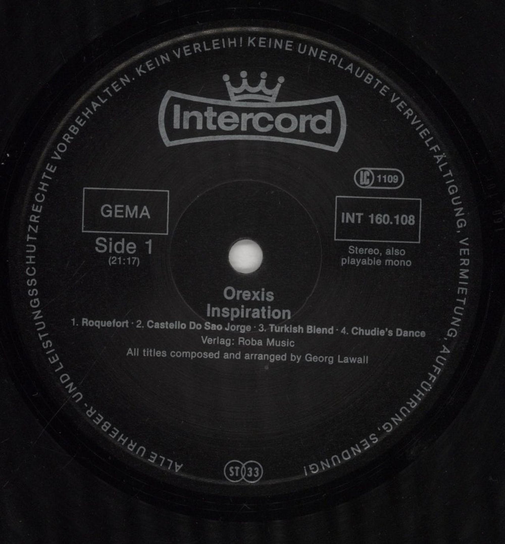 Orexis Inspiration German vinyl LP album (LP record) ZZSLPIN856186