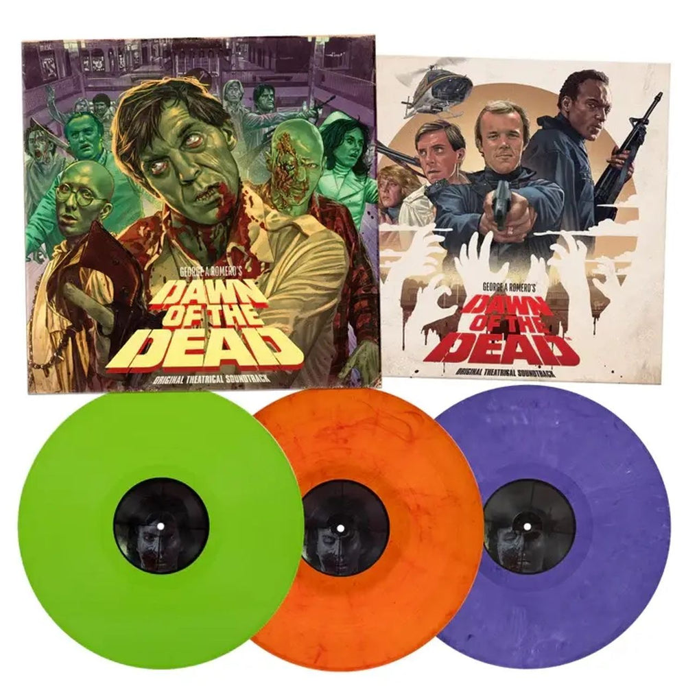 Original Soundtrack Dawn Of The Dead: Library Cues - Green, Orange & Purple Vinyl - Sealed UK 3-LP vinyl record set (Triple LP Album) OST3LDA824111