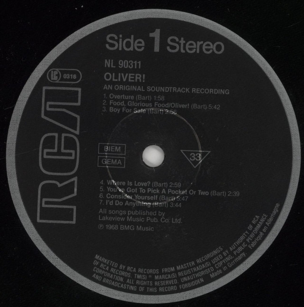 Original Soundtrack Oliver! German vinyl LP album (LP record) OSTLPOL563901