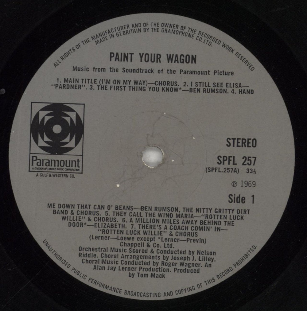 Original Soundtrack Paint Your Wagon UK vinyl LP album (LP record) OSTLPPA317352