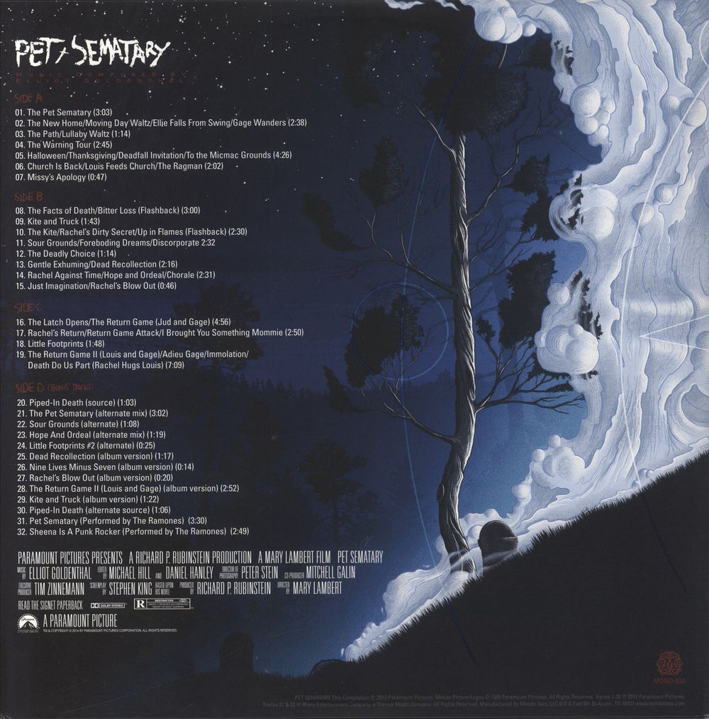 Original Soundtrack Pet Sematary: 25th Anniversary - 180 Gram Vinyl US 2-LP vinyl record set (Double LP Album)