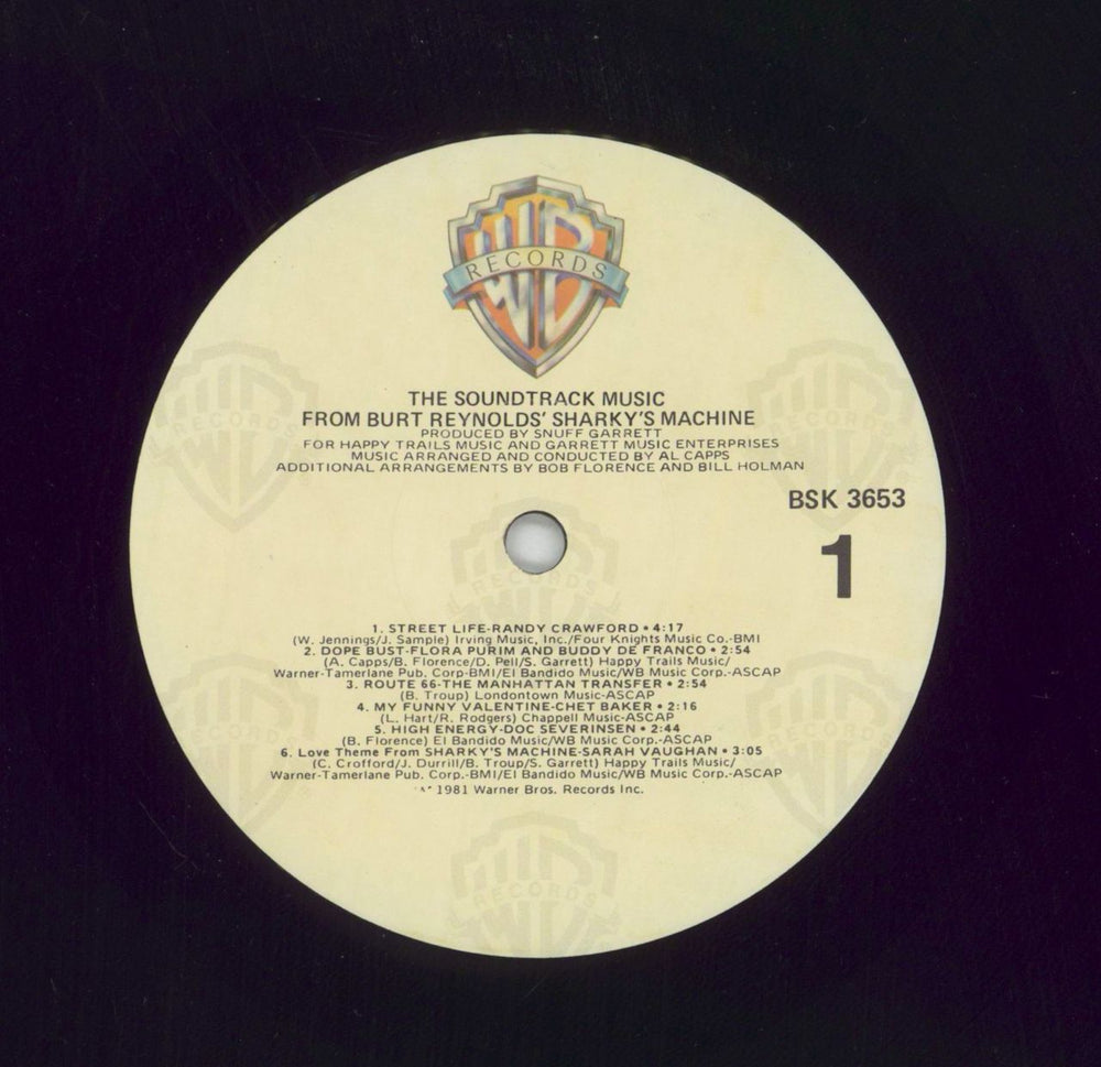 Original Soundtrack Sharky's Machine US vinyl LP album (LP record) OSTLPSH861836