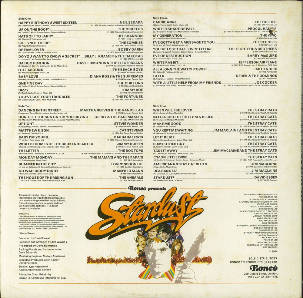 Original Soundtrack Stardust - EX UK 2-LP vinyl record set (Double LP Album)