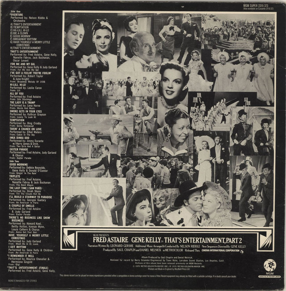 Original Soundtrack That's Entertainment, Part 2 UK vinyl LP album (LP record)