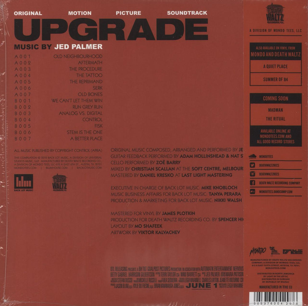 Original Soundtrack Upgrade - 180g Red Translucent Vinyl US vinyl LP album (LP record) 5053760042976