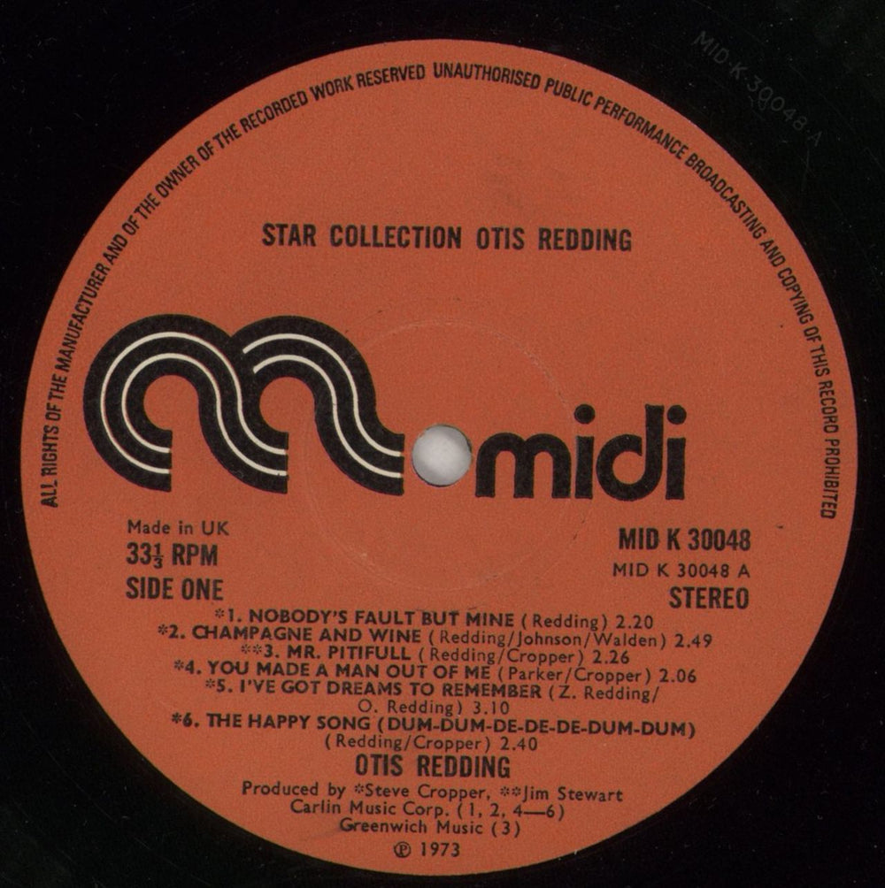 Otis Redding Star-Collection UK vinyl LP album (LP record) OTILPST523499
