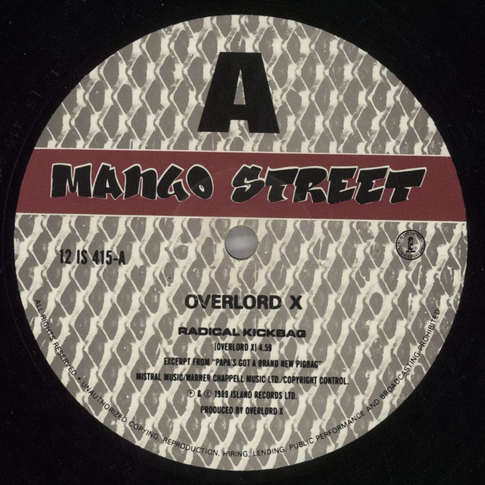 Overlord X Radical Kickbag UK 12" vinyl single (12 inch record / Maxi-single) 70K12RA868570