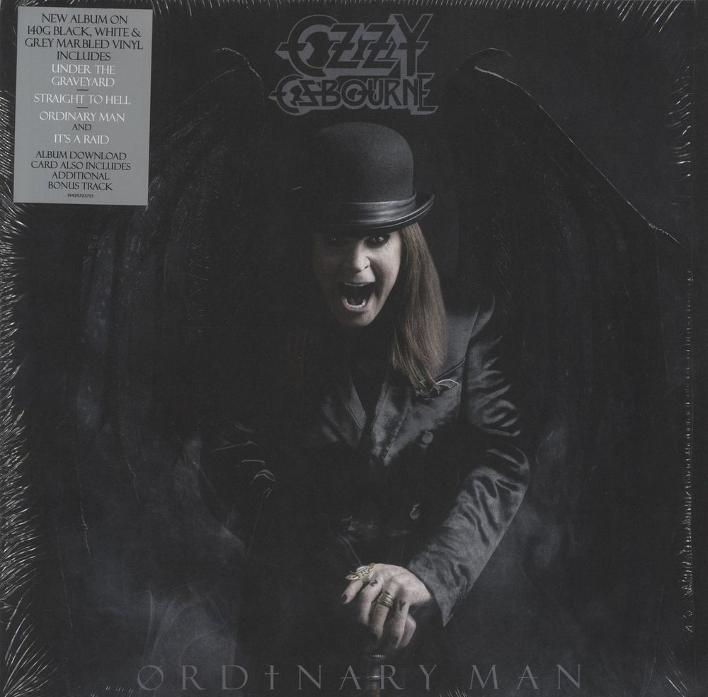 Ozzy Osbourne Ordinary Man - Black, White & Grey Marbled Vinyl UK vinyl LP album (LP record) 19439723751