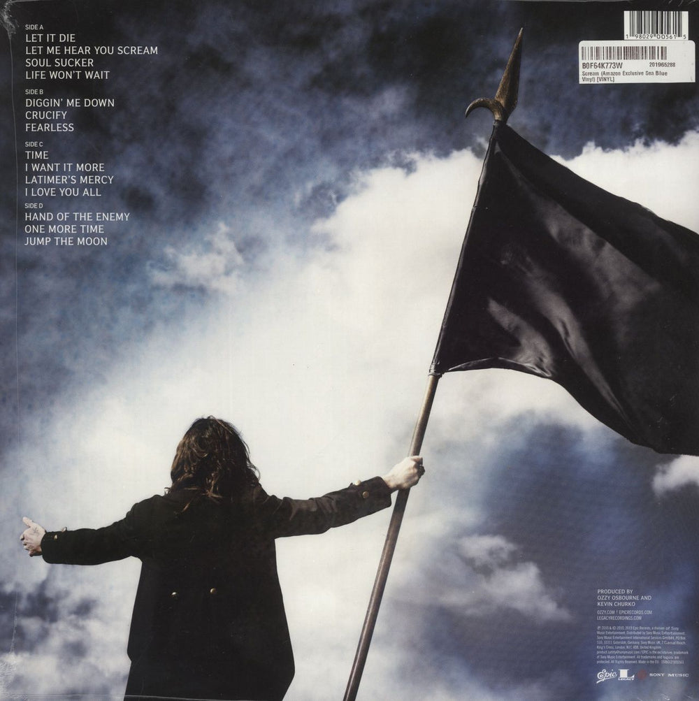 Ozzy Osbourne Scream - Sea Blue Vinyl - Sealed US 2-LP vinyl record set (Double LP Album) OZZ2LSC873219